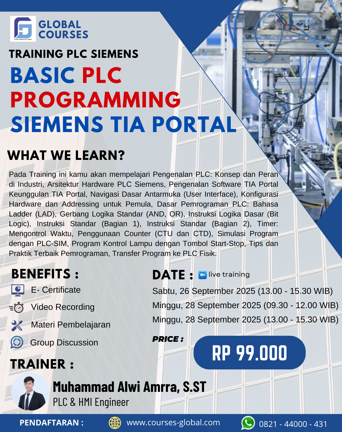 TRAINING BASIC PLC  PROGRAMMING USING SIEMENS TIA PORTAL