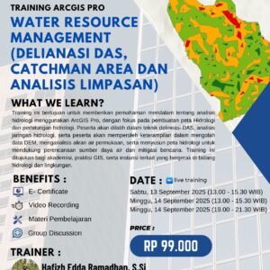 TRAINING ARCGIS PRO WATER RESOURCE MANAGEMENT (DELIANASI DAS, CATCHMAN AREA DAN ANALISIS LIMPASAN)