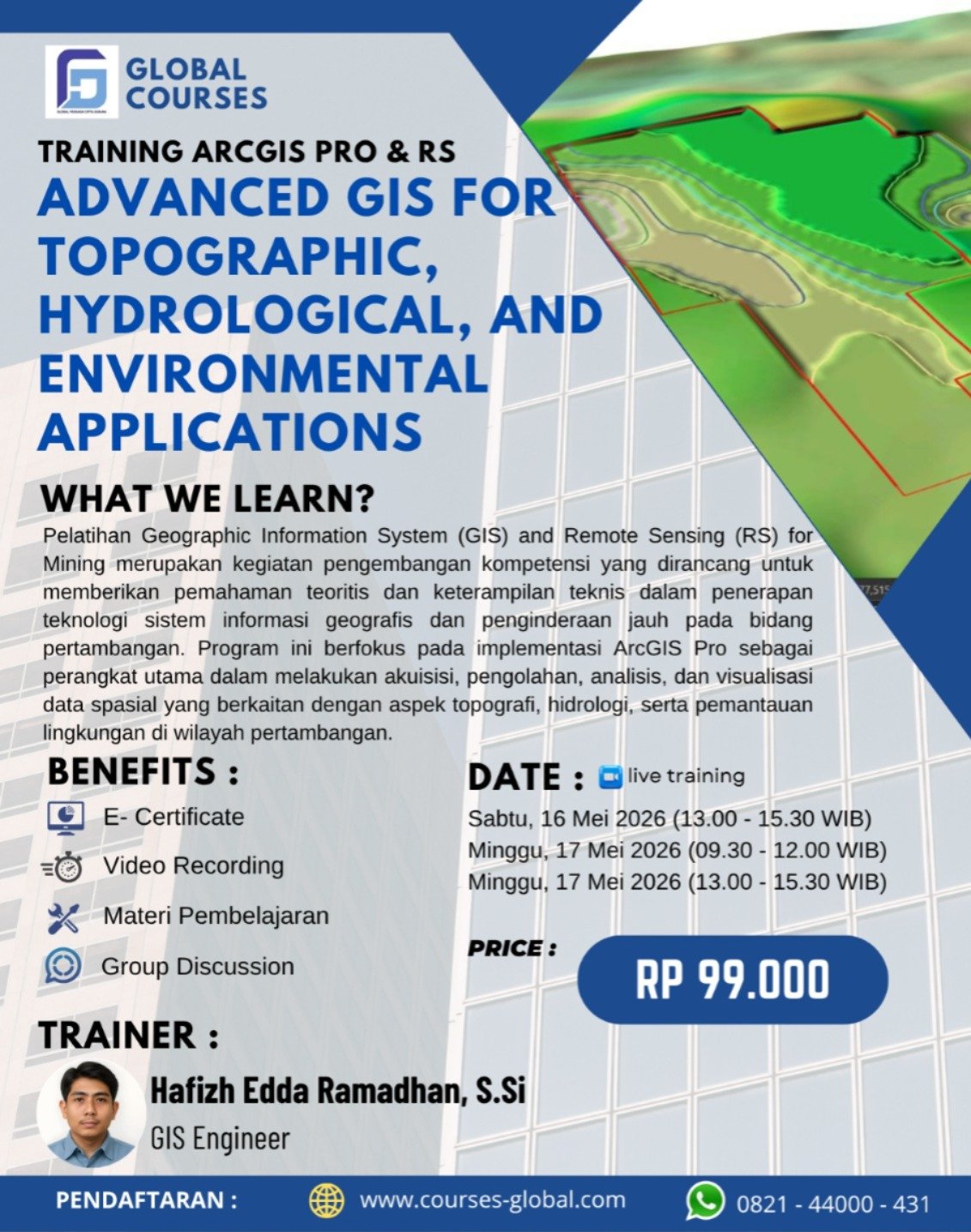 TRAINING ARCGIS PRO & RS – Advanced GIS for Topographic, Hydrological, and Environmental Applications